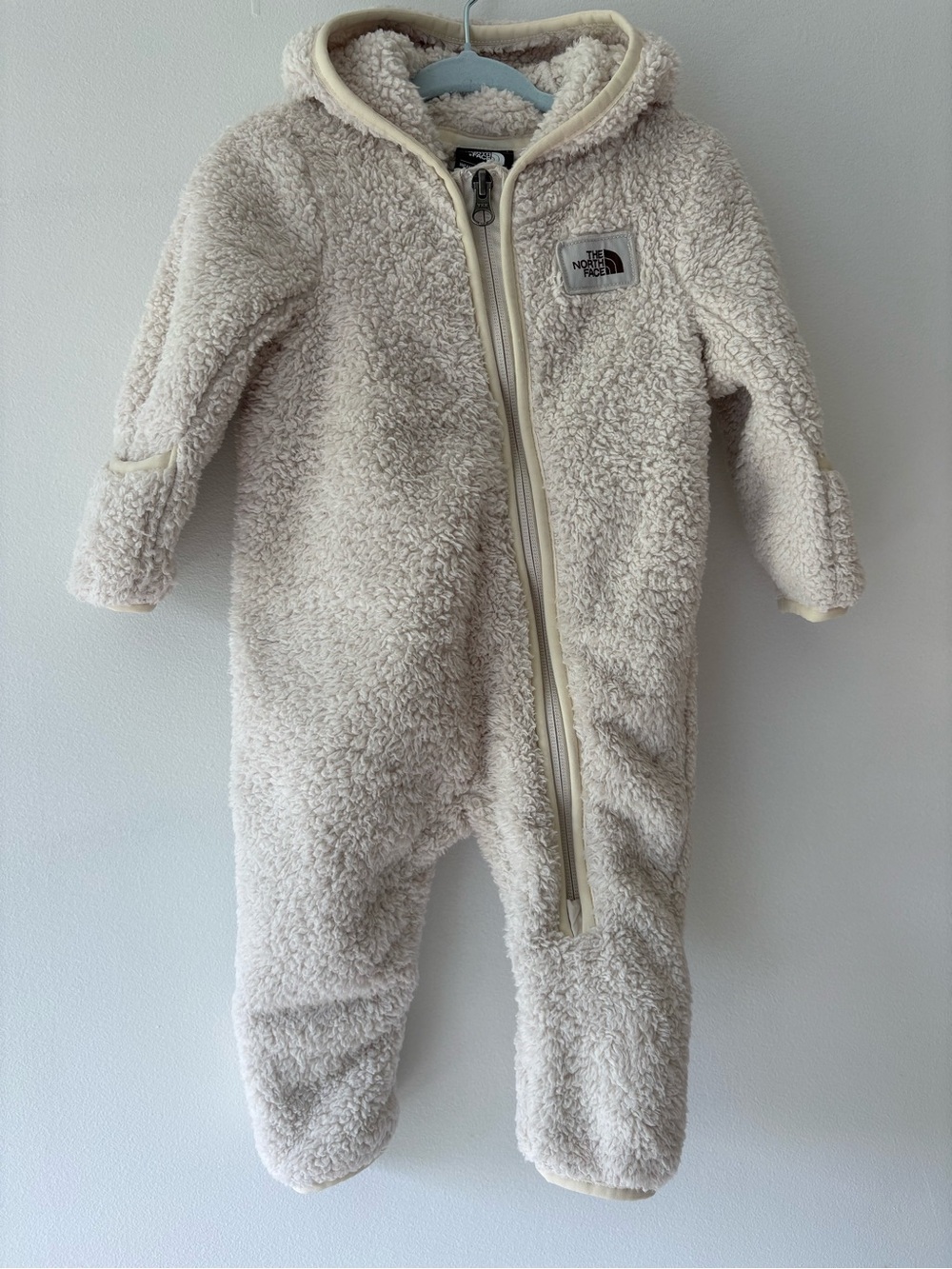 The North Face Cream Sherpa Baby One-Piece Fleece Suit